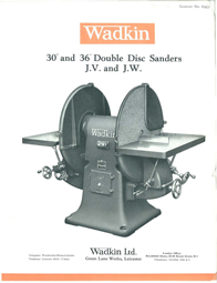 Wadkin JV(A) JW(A) Double Disc Sander
